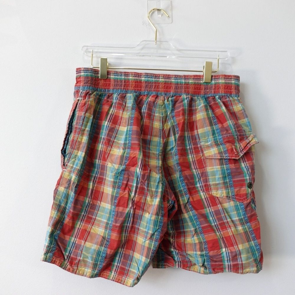 Polo Ralph Lauren Shorts Small Plaid Swim Trunks Tartan Stewart Board Madras - Picture 9 of 13
